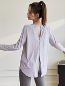 Sieviešu sporta blūze ar šķēlumu aizmugurē