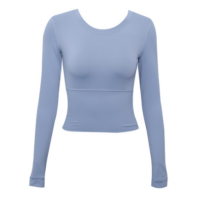 Sieviešu sporta blūze ar apaļu apkakli