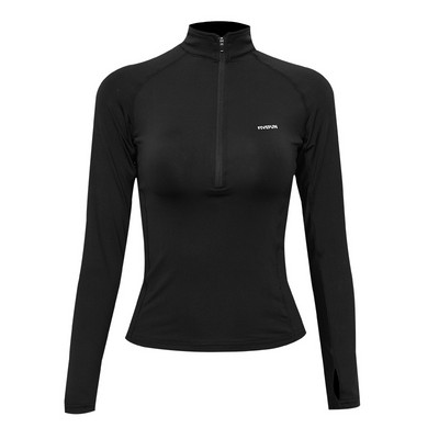 Pieguļoša sieviešu sporta blūze ar apdruku un rāvējslēdzēju