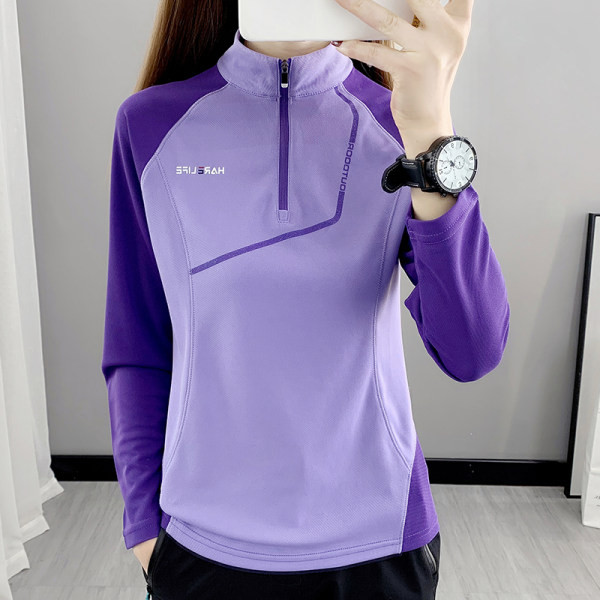 Sieviešu sporta blūze ar rāvējslēdzēju pie apkakles