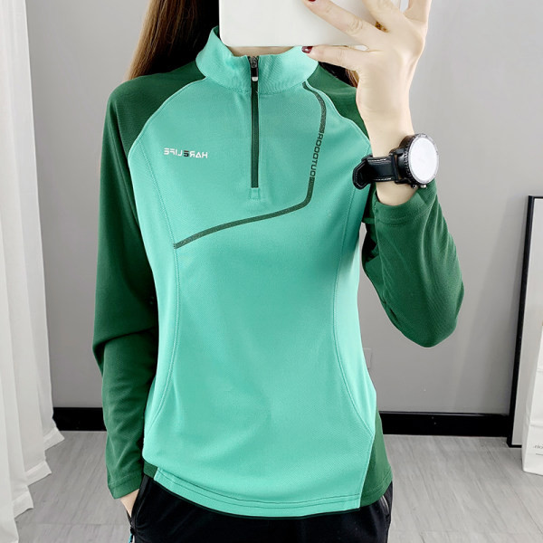 Sieviešu sporta blūze ar rāvējslēdzēju pie apkakles