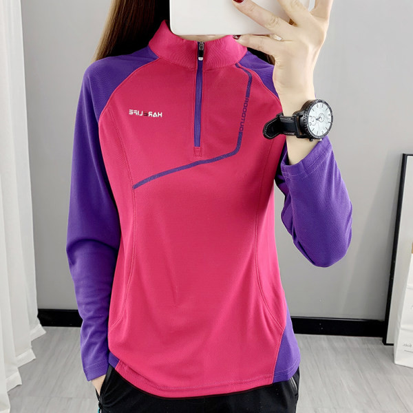 Sieviešu sporta blūze ar rāvējslēdzēju pie apkakles