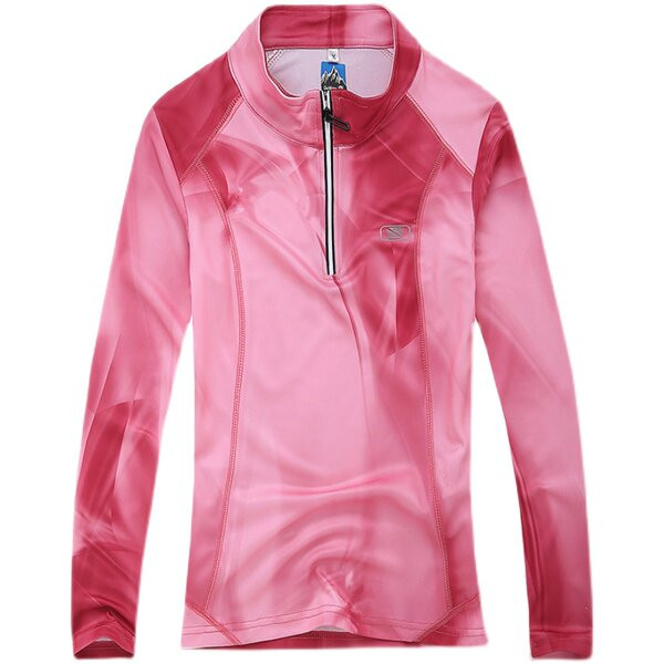 Sieviešu sporta blūze ar apdruku un rāvējslēdzēju