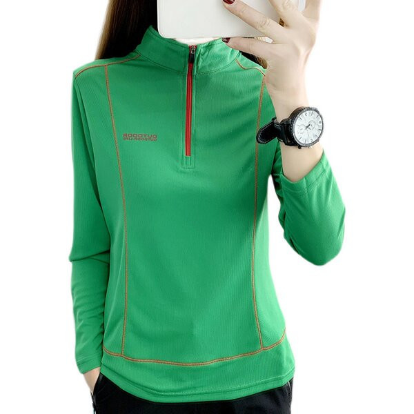 Elastīga sporta blūze ar rāvējslēdzēju sievietēm