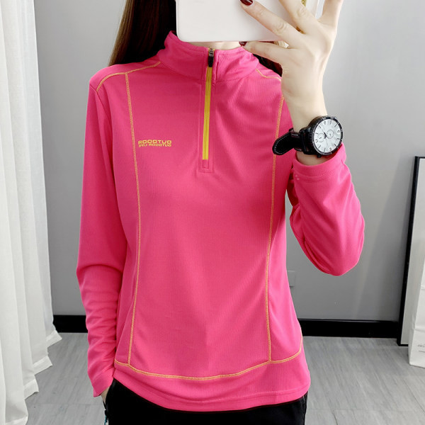 Elastīga sporta blūze ar rāvējslēdzēju sievietēm