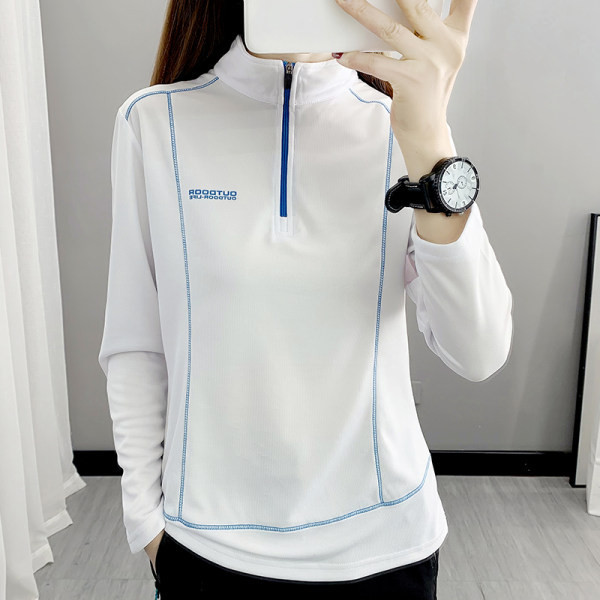 Elastīga sporta blūze ar rāvējslēdzēju sievietēm