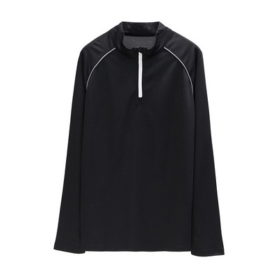 Едноцветна дамска спортна блуза с цип