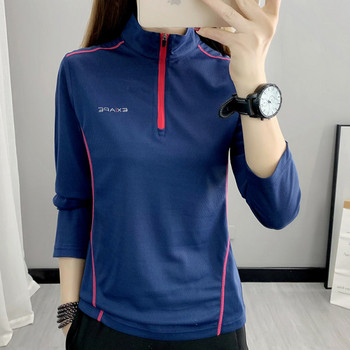Αθλητική γυναικεία μπλούζα με φερμουάρ - πολλά χρώματα