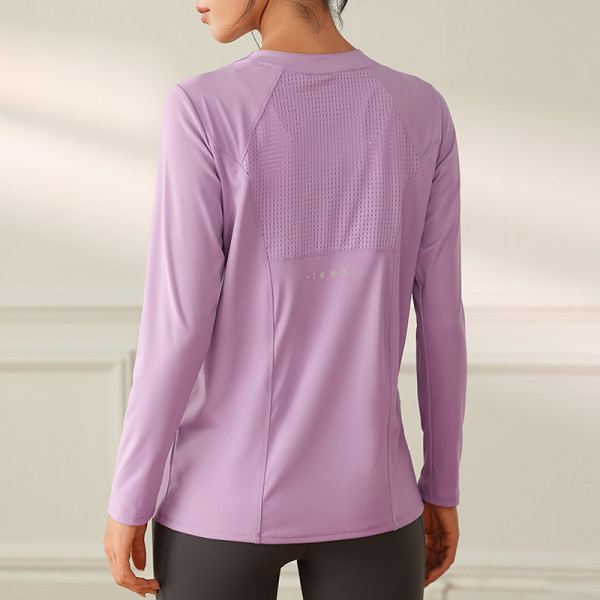Sieviešu sporta blūze ar apaļu kakla izgriezumu