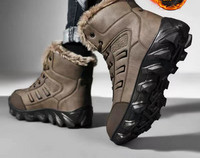 Ανδρικά αδιάβροχα οικολογικά δερμάτινα μποτάκια με φόδρα