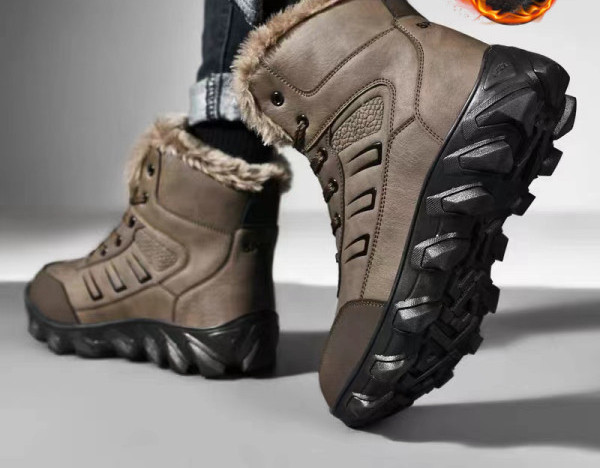 Ανδρικά αδιάβροχα οικολογικά δερμάτινα μποτάκια με φόδρα