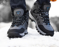 Зимни водоустойчиви туристически обувки с връзки и надпис за мъже