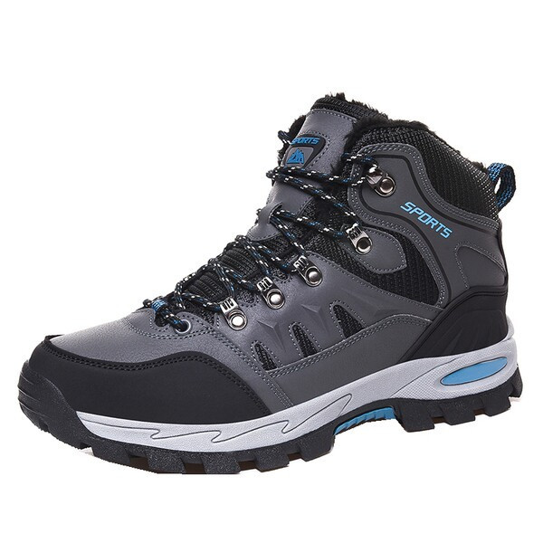 Зимни водоустойчиви туристически обувки с връзки и надпис за мъже 
