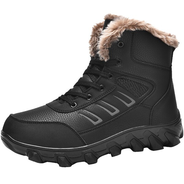 Водоустойчиви мъжки боти от еко кожа с подплата 