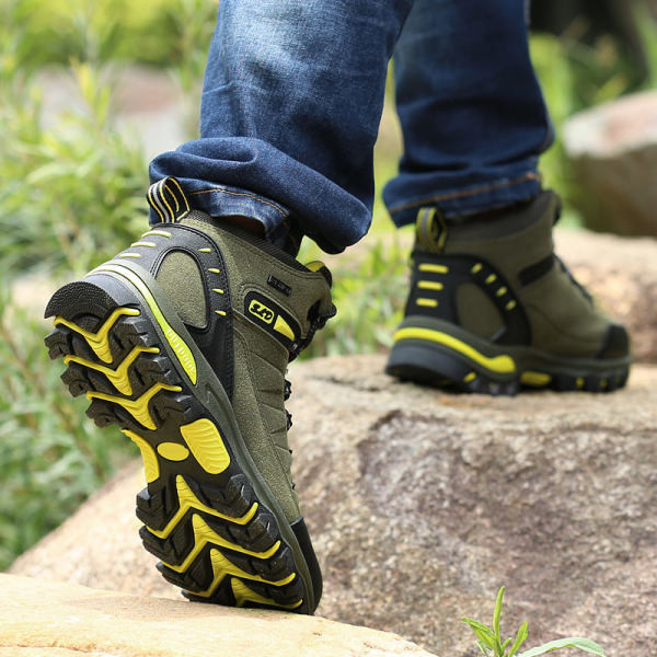 Muške planinarske cipele od eko brušene kože s vezicama