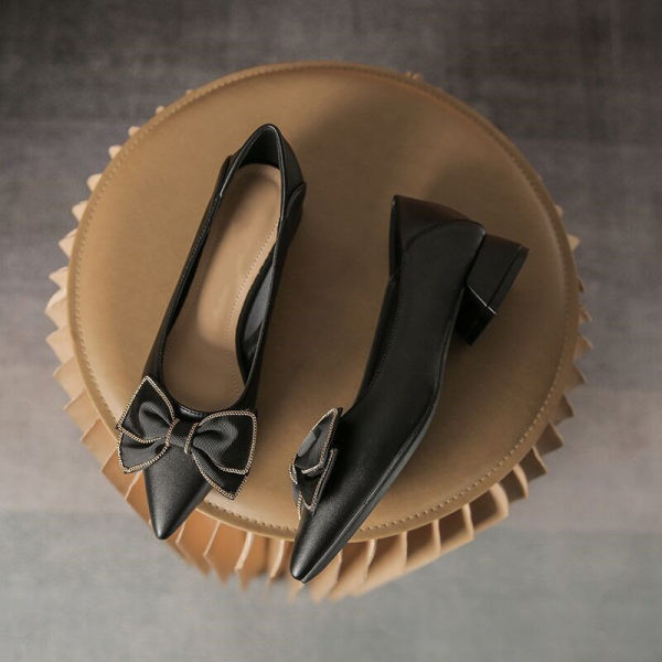 Ženske cipele od eko kože na traku i nisku petu