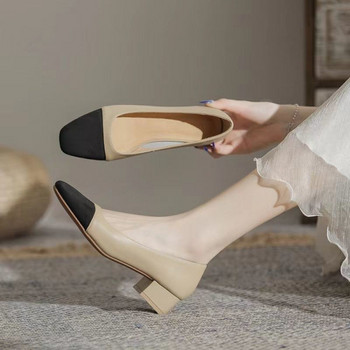 Дамски ежедневни обувки от еко кожа с ток