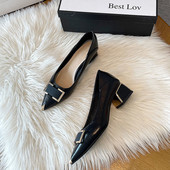 Modernas sieviešu smailas kurpes ar augstu 4cm papēdi