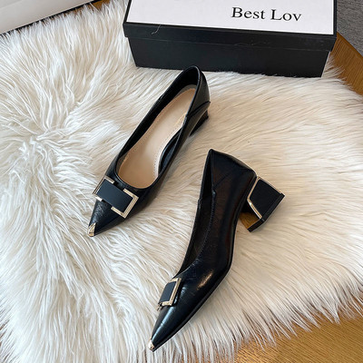 Modernas sieviešu smailas kurpes ar augstu 4cm papēdi