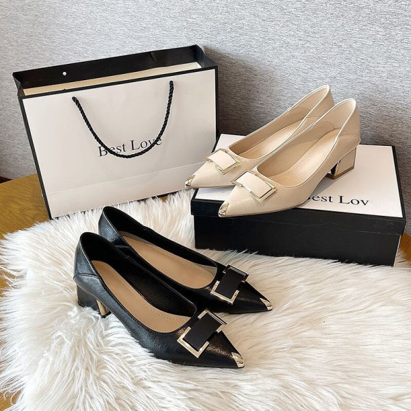 Modernas sieviešu smailas kurpes ar augstu 4cm papēdi