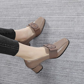 Casual cipele od eko kože sa debelom petom i metalnim elementima