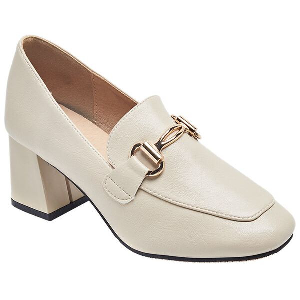 Casual παπούτσια με χοντρό τακούνι και χρυσό στοιχείο