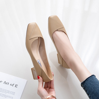 Sieviešu modernas kurpes ar biezu kvadrātveida papēdi 4,5cm