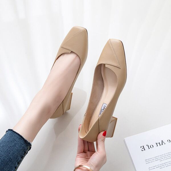 Sieviešu modernas kurpes ar biezu kvadrātveida papēdi 4,5cm