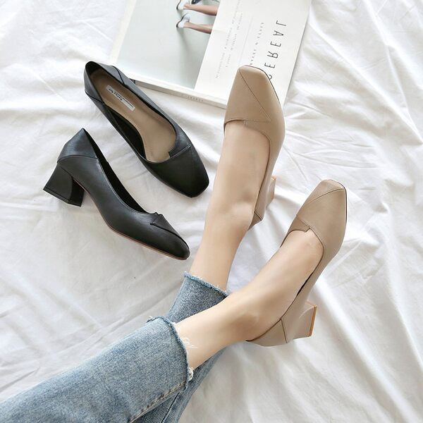 Sieviešu modernas kurpes ar biezu kvadrātveida papēdi 4,5cm