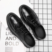 Vīriešu eko ādas apavi ar šņorēm ikdienas modelis