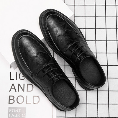 Vīriešu eko ādas apavi ar šņorēm ikdienas modelis