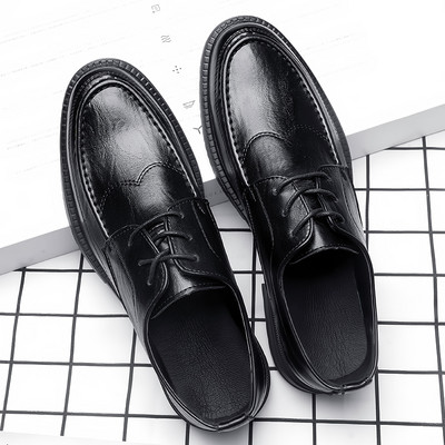 Ikdienas modeļa vīriešu apavi no eko ādas ar šņorēm