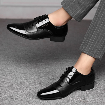 Нов модел заострени мъжки обувки с връзки