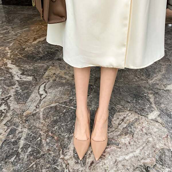 Sieviešu elegantas augstpapēžu eko ādas kurpes