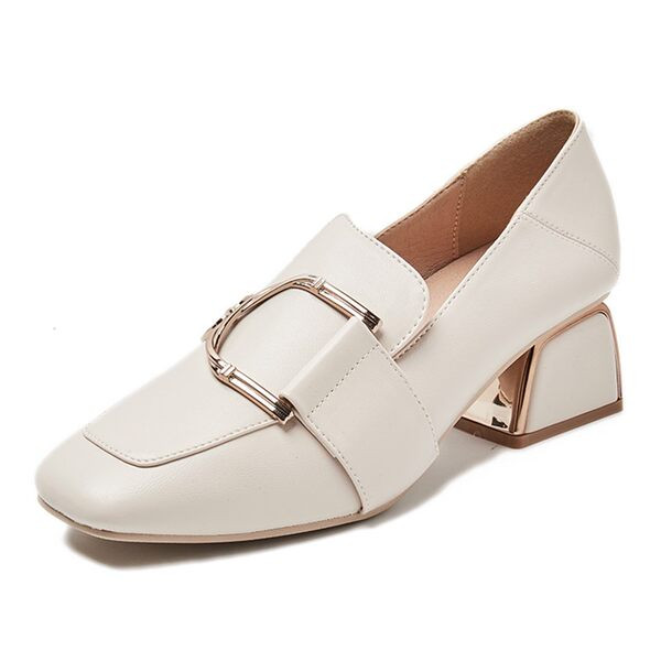 Sieviešu eko ādas apavi ar metāla sprādzi