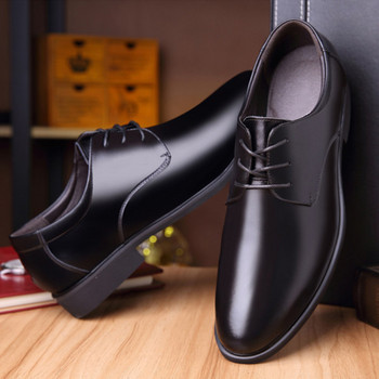 Мъжки официални кожени обувки с връзки- нов модел