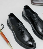 Vīriešu formālas ādas apavi ar šņorēm jauns modelis