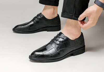 Vīriešu formālas ādas apavi ar šņorēm jauns modelis