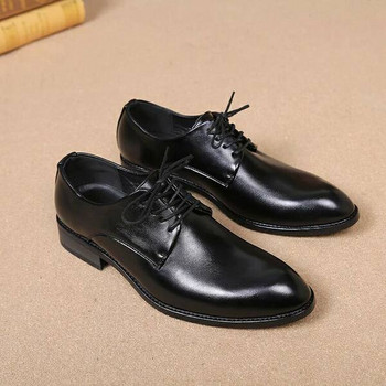 Нов модем мъжки официални обувки с връзки в черен цвят