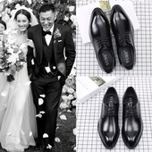 Eleganti vīriešu apavi ar mežģīnēm melnā krāsā