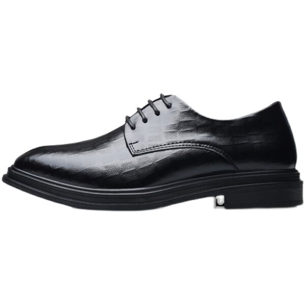 Formāls ādas vīriešu apavu apaļš modelis ar šņorēm