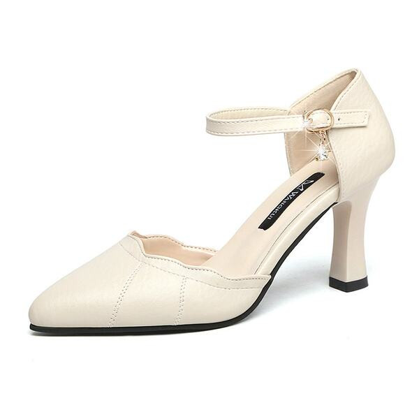 Jauna modeļa sieviešu ādas apavi ar sprādzi