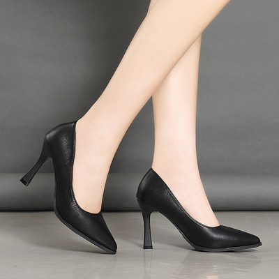 Apavi no eko ādas tīra modeļa ar augstu papēdi