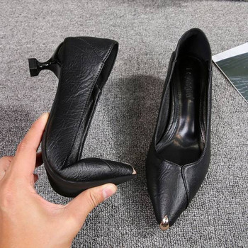Нов модел дамски кожени обувки с 5см ток