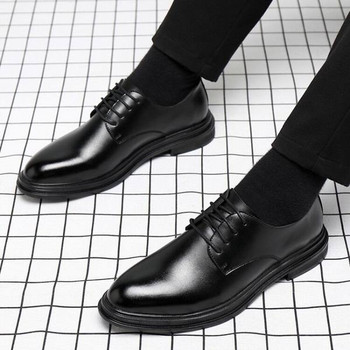 Мъжки официален модел обувки от еко кожа с връзки