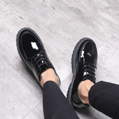 Νέο μοντέλο ανδρικών δερμάτινων παπουτσιών σε μαύρο χρώμα