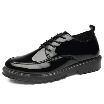 Нов модел мъжки кожени обувки в черен цвят