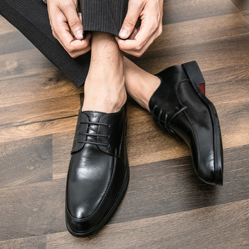 Официални мъжки обувки с връзки -еко кожа 
