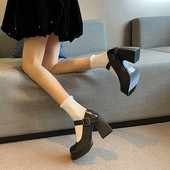 Ikdienas sieviešu ādas apavi ar augstu 10cm kvadrātveida papēdi