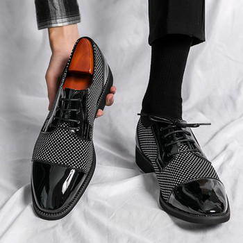 Мъжки лачени обувки -с връзки